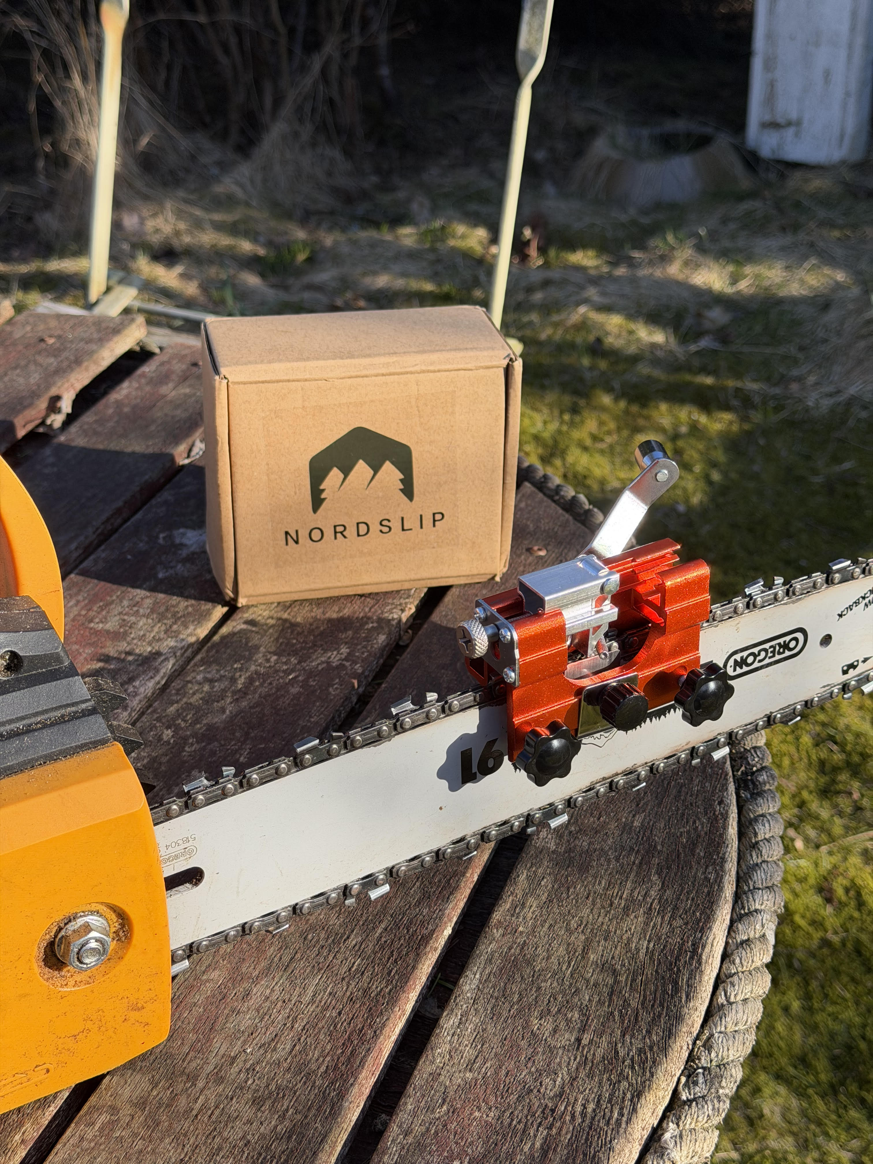 NordSlip – Moottorisahan ketjunteroitustyökalu